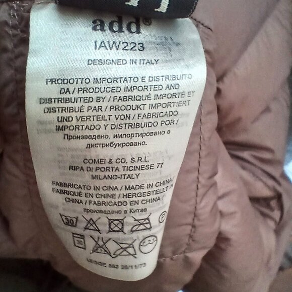 ADD Luxury Down Fitted Puffer Jacket -Size 6 - PLEASE READ!   - Italian, Womens - Picture 4 of 12